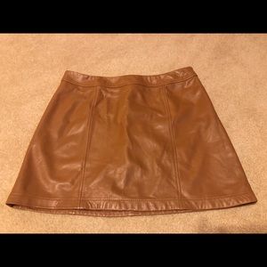 Gianni Bini Genuine Leather Tan Mini Skirt